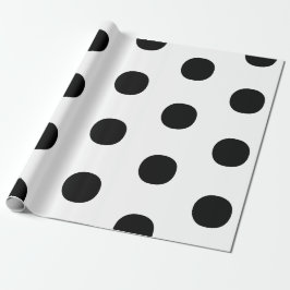 Polka dots Svartvit, stor, fetstilt elegant mönste Presentpapper