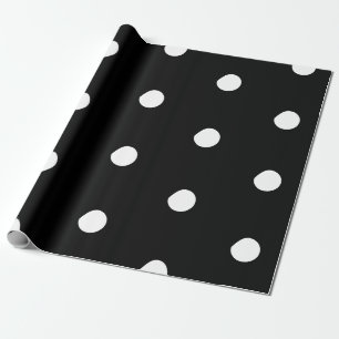Polka dots Svartvit, stor, fetstilt mönster-elega Presentpapper