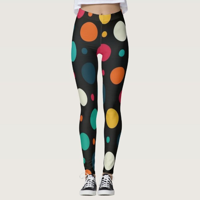 Polka dots vackra baljväxter leggings (Framsida)