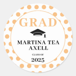 Polka dots Välkommen Studenten Runt Klistermärke