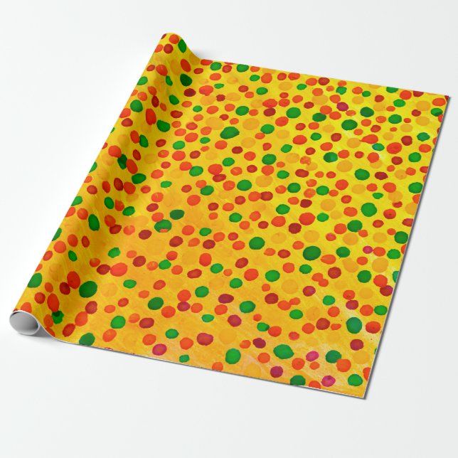 Polka dots vattenfärgen mönster, sömlös presentpapper (Utrullad)