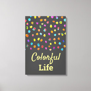 Polka dots vattenfärgsboho popart canvastryck