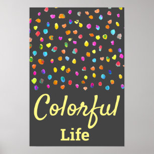 Polka dots vattenfärgsboho popart poster