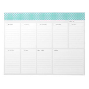 Polka dots veckovis platt anteckningsblock