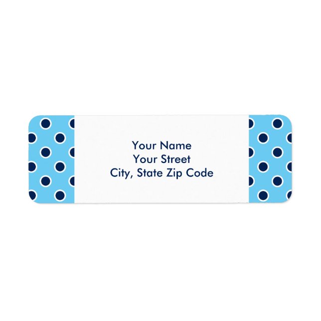 Polka dots vid Himlar Blue adressetiketter Returadress Etikett (Framsidan)