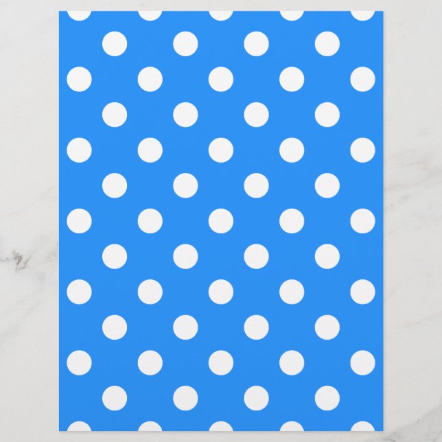Polka dots - Vit på Dodger Blue (Framsida)