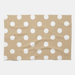 Polka dots - vit på solbränna kökshandduk