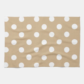 Polka dots - vit på solbränna kökshandduk