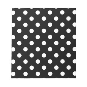 Polka dots - vit på svart anteckningsblock