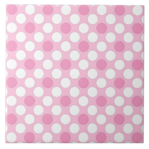 Polka dots vit rosa-retro kakelplatta