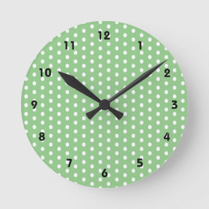 Polka dots, vita prickar rund klocka