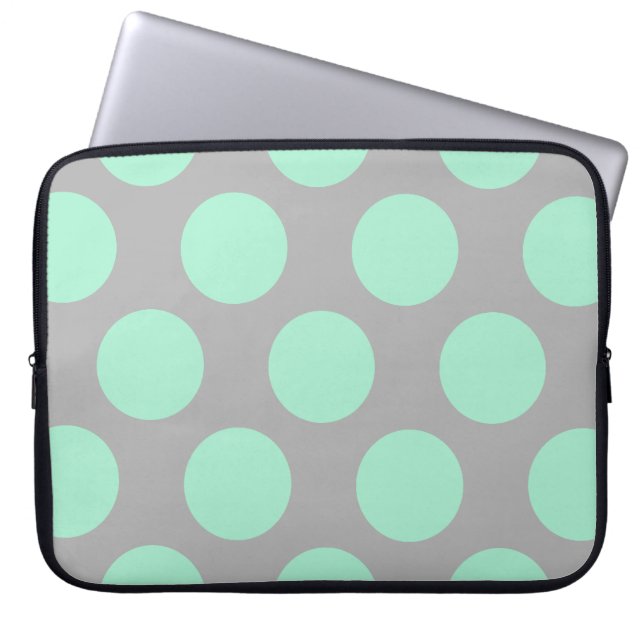Polka dotsMint och gråttlaptop sleeve (Framsidan)