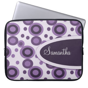 Polka dotspersonliglaptop sleeve: Lavendel Laptop Fodral