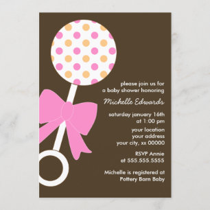 Polka dotspladderbaby shower inbjudningar