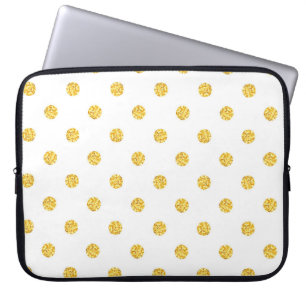 Polka Guld Glitter-punkter Struktur Laptop Fodral