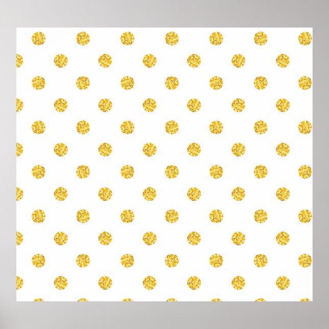 Polka Guld Glitter-punkter Struktur Poster (Framsidan)