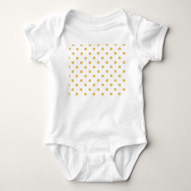 Polka Guld Glitter-punkter Struktur T Shirt (Framsida)