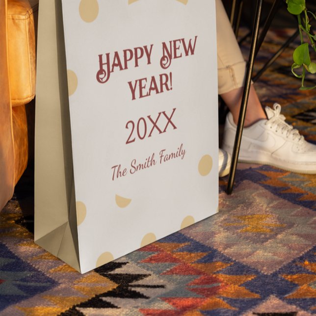 Polka guld Nyårsafton Party (Polka gold New Year's Eve Party Medium Gift Bag)