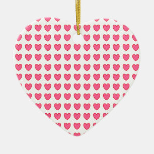 Polka Hearts Julgransprydnad Keramik