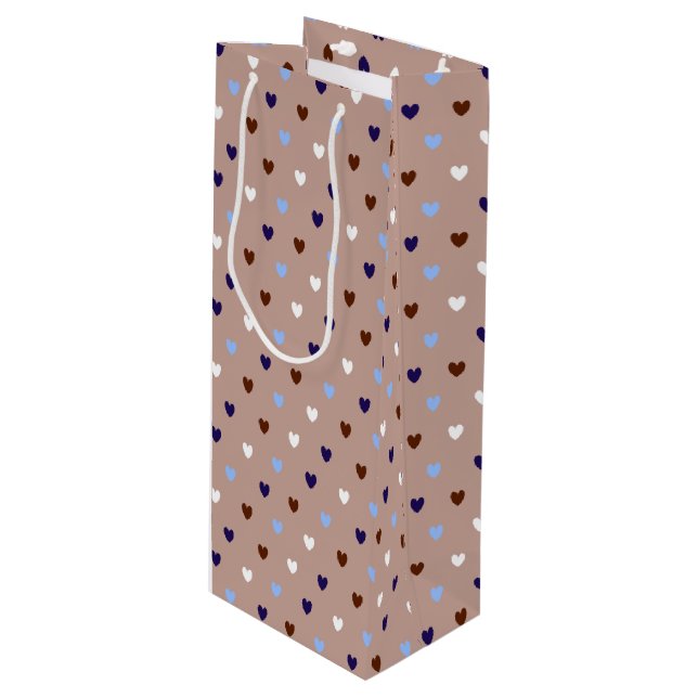 Polka-hjärtan på blek brun (Framsidan Vinklad)