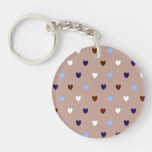 Polka-hjärtan på blek brun