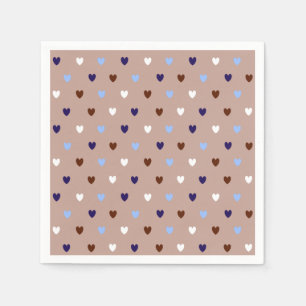 Polka-hjärtan på blek brun pappersservett