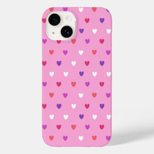 Polka-hjärtan på rosa
