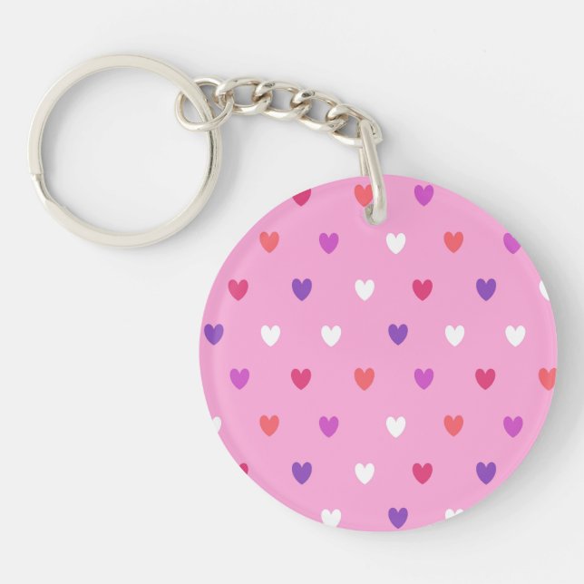 Polka-hjärtan på rosa (Framsidan)