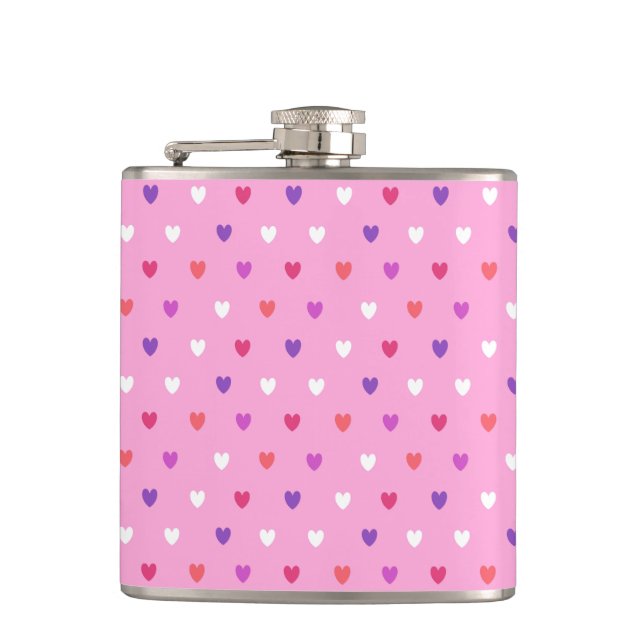 Polka-hjärtan på rosa fickplunta (Framsidan)