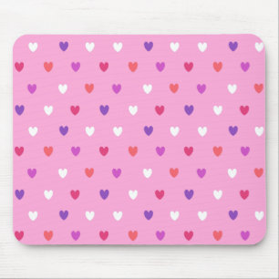Polka-hjärtan på rosa musmatta