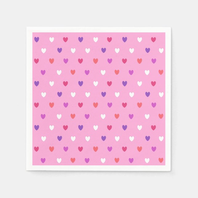 Polka-hjärtan på rosa pappersservett (Framsidan)
