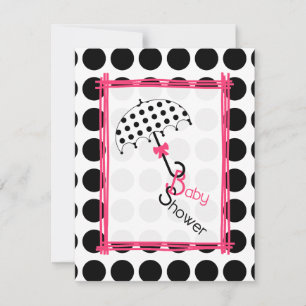 Polka - inbjudan till Paraply Baby Shower