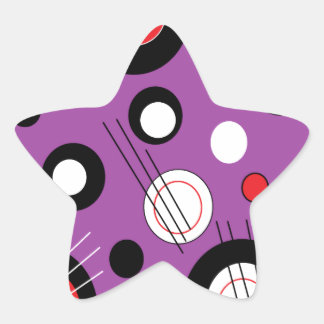 Polka Lila Stjärnformat Klistermärke