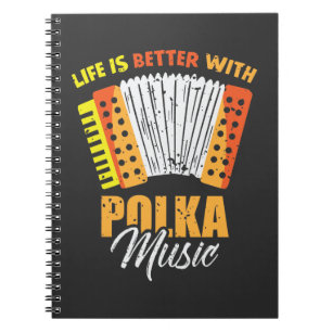 Polka Music Accordion Polish Dancing Anteckningsbok