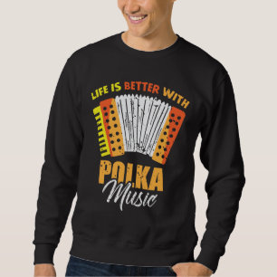 Polka Music Accordion Polish Dancing Lång Ärmad Tröja