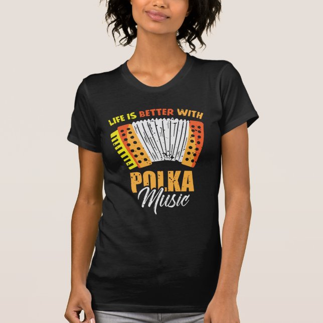 Polka Music Accordion Polish Dancing T Shirt (Framsida)