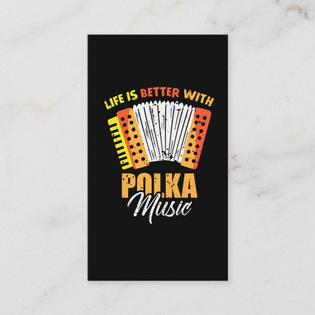 Polka Music Accordion Polish Dancing Visitkort (Framsida)