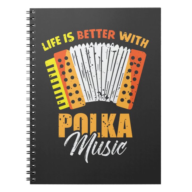 Polka Music Accordion polska Dancing Anteckningsbok (Framsidan)