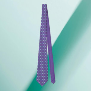 Polka Pop Necktie - Teal Dots on Lila Slips