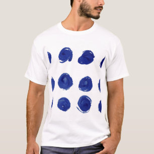 Polka prick, indigo blå akvarell. t shirt