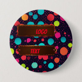 Polka prick neon färg illustration logotyp knapp