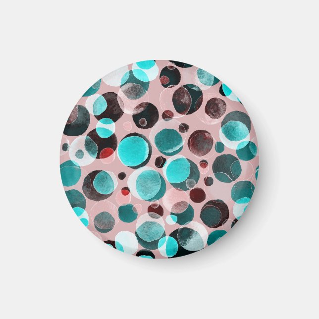 Polka prick vattenfärg, abstrakt mönster. magnet (Framsidan)