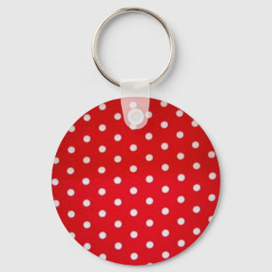 polka-pricka-röd-vit nyckelring