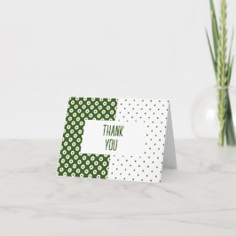 Polka-prickad Grönt och White Färg Block Tack Anteckningskort