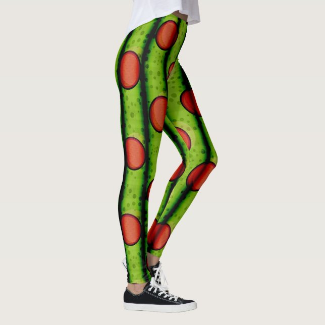 Polka Prickar Gardin Mönster Leggings (Höger)