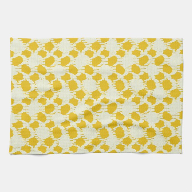 Polka prickar modern stor gul sol gul markis kökshandduk (Horisontell)