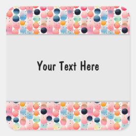 Polka prickar och ränder 13 fyrkantigt klistermärke