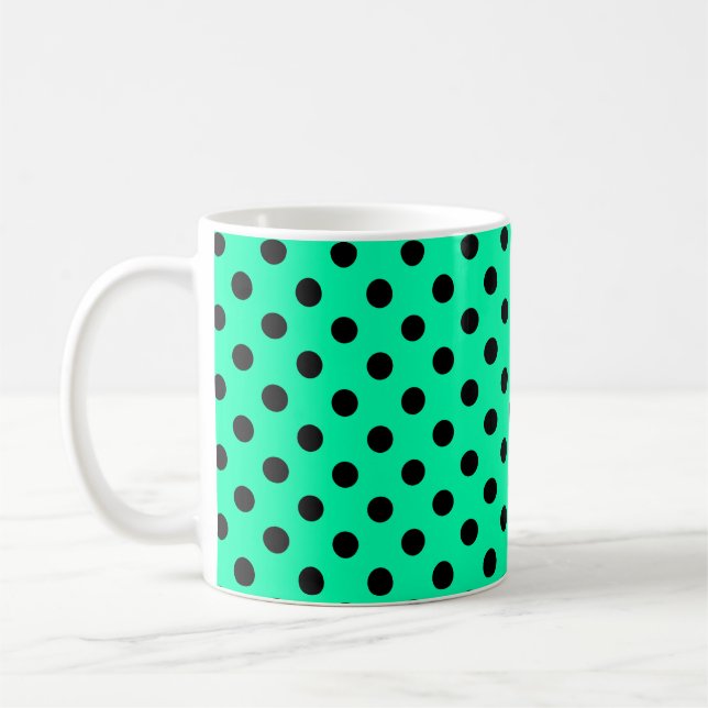 Polka prickar - Svart prick  Kaffemugg (Vänster)