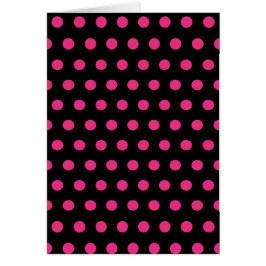 Polka-prickhälsningskort (Black & Neon Rosa) Hälsningskort