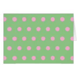Polka-prickkort (Grönt och pastellRosa) Hälsningskort